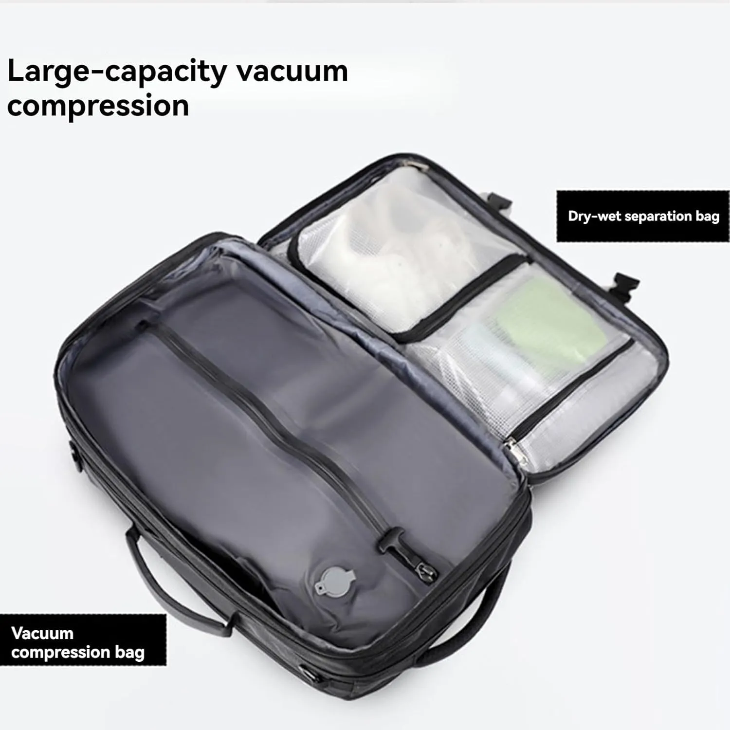 Airback Backpack, Expandable Backpack with Vacuum Compression, Travel Backpack with Vacuum Compression (Type-C)
