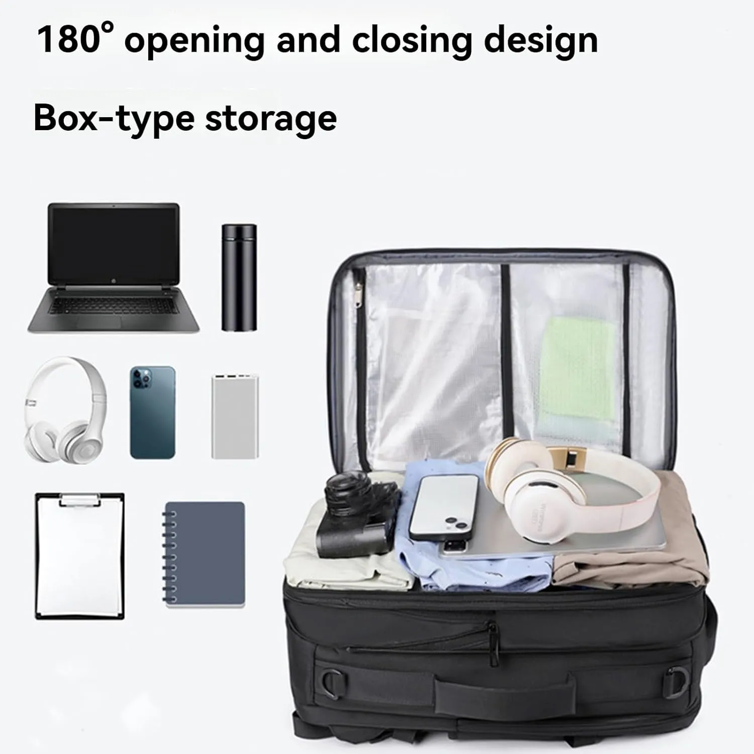 Airback Backpack, Expandable Backpack with Vacuum Compression, Travel Backpack with Vacuum Compression (Type-C)