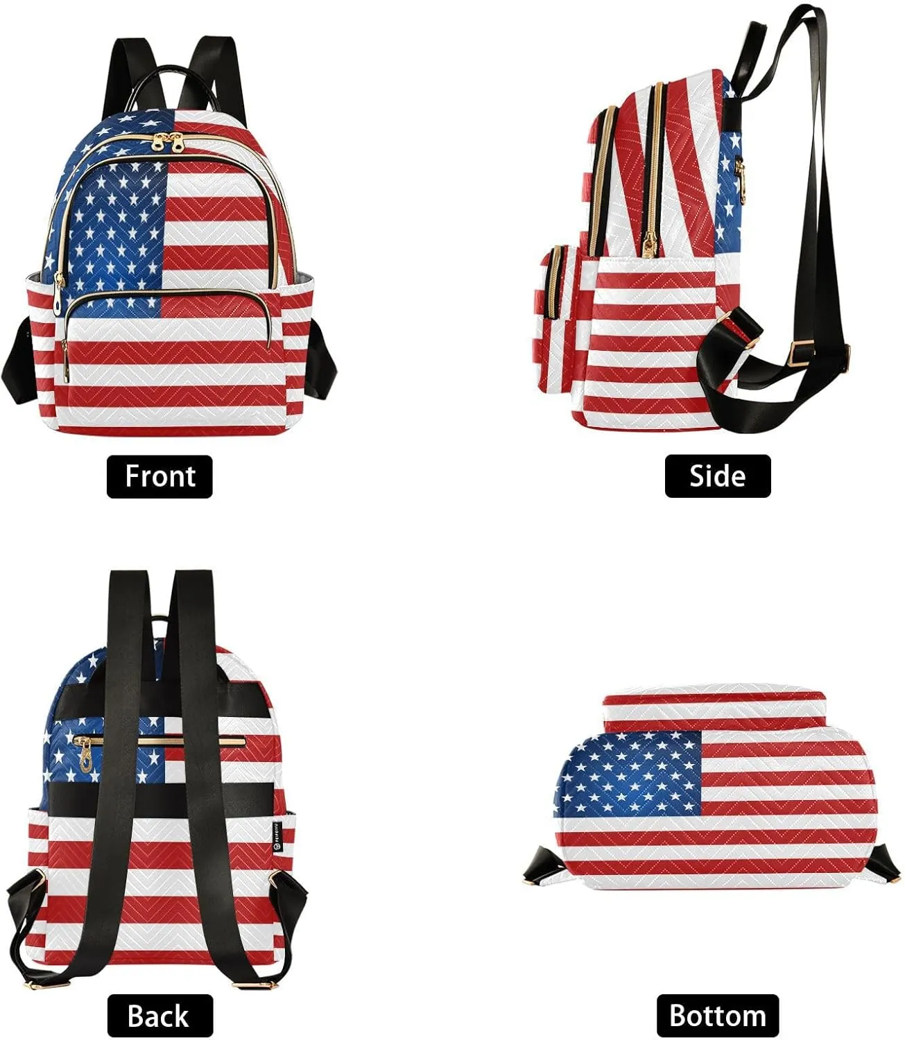 ALAZA American Flag Independence Day Mini Backpack Purse for Women Travel Bag Lightweight Shoulder Bag Fashion Daypack