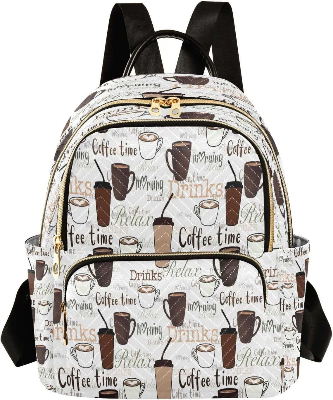 ALAZA Coffee Cup Women Backpack Purse Ladies Fashion Shoulder Bag Daypack Travel Bag 7.5L
