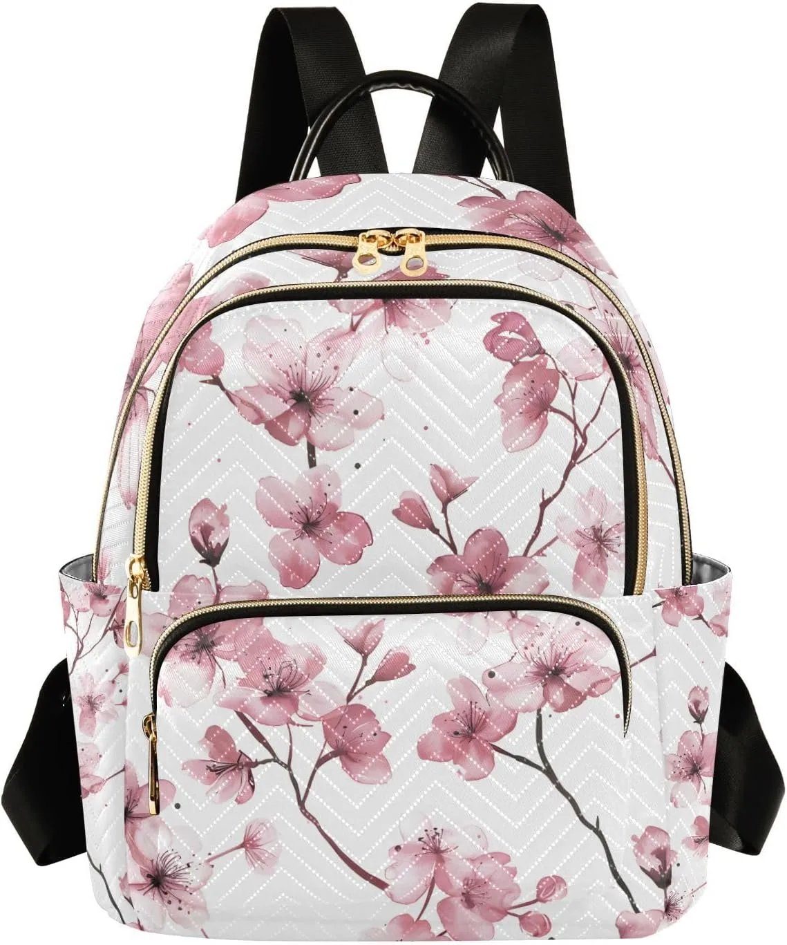 ALAZA Delicate Pink Cherry Blossoms Mini Backpack Purse for Women Travel Bag Lightweight Shoulder Bag Fashion Daypack