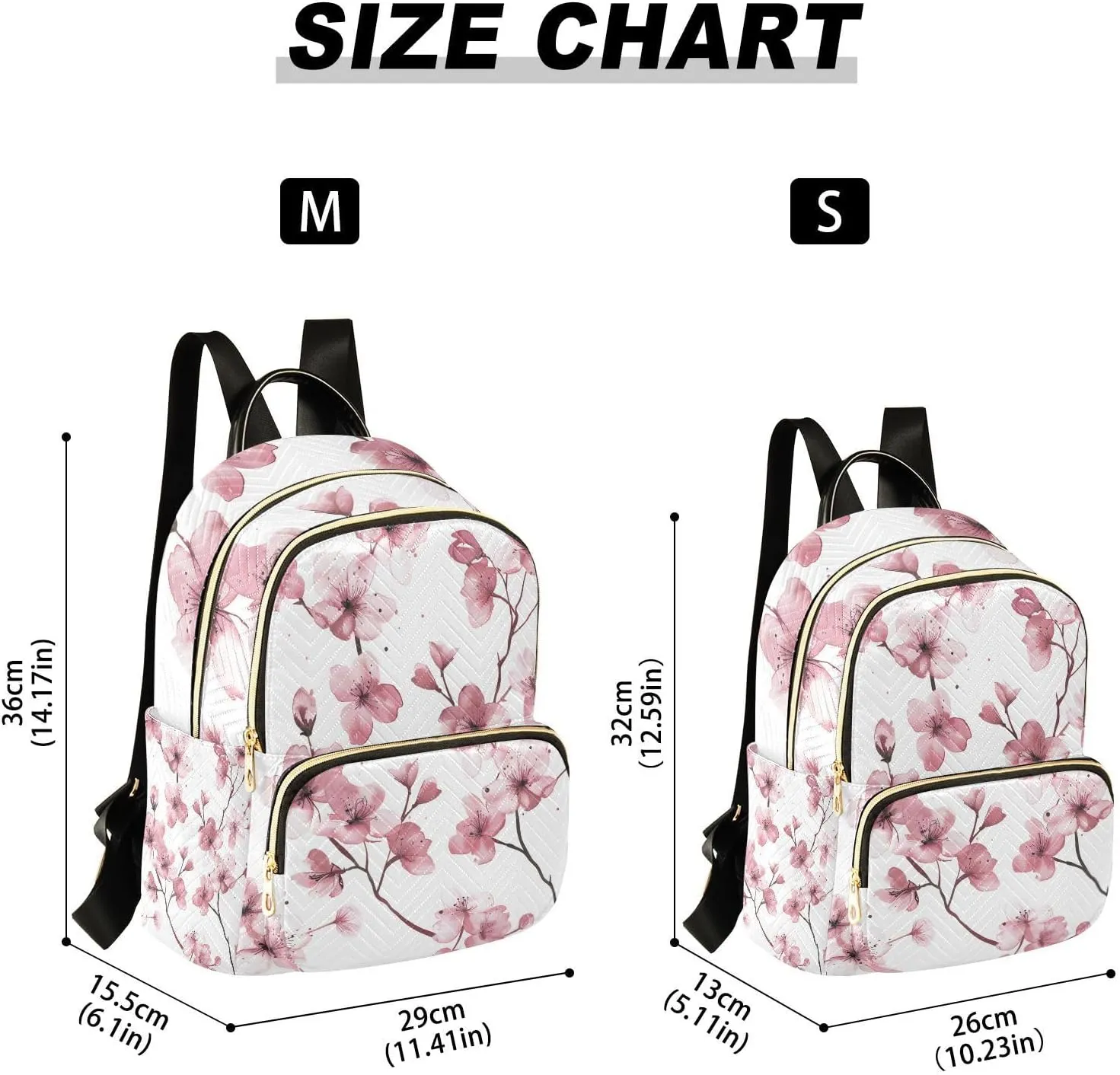 ALAZA Delicate Pink Cherry Blossoms Mini Backpack Purse for Women Travel Bag Lightweight Shoulder Bag Fashion Daypack
