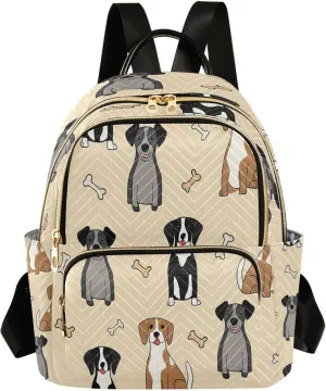 ALAZA Dog Bones Pattern Mini Backpack Purse for Women Travel Bag Lightweight Shoulder Bag Fashion Daypack