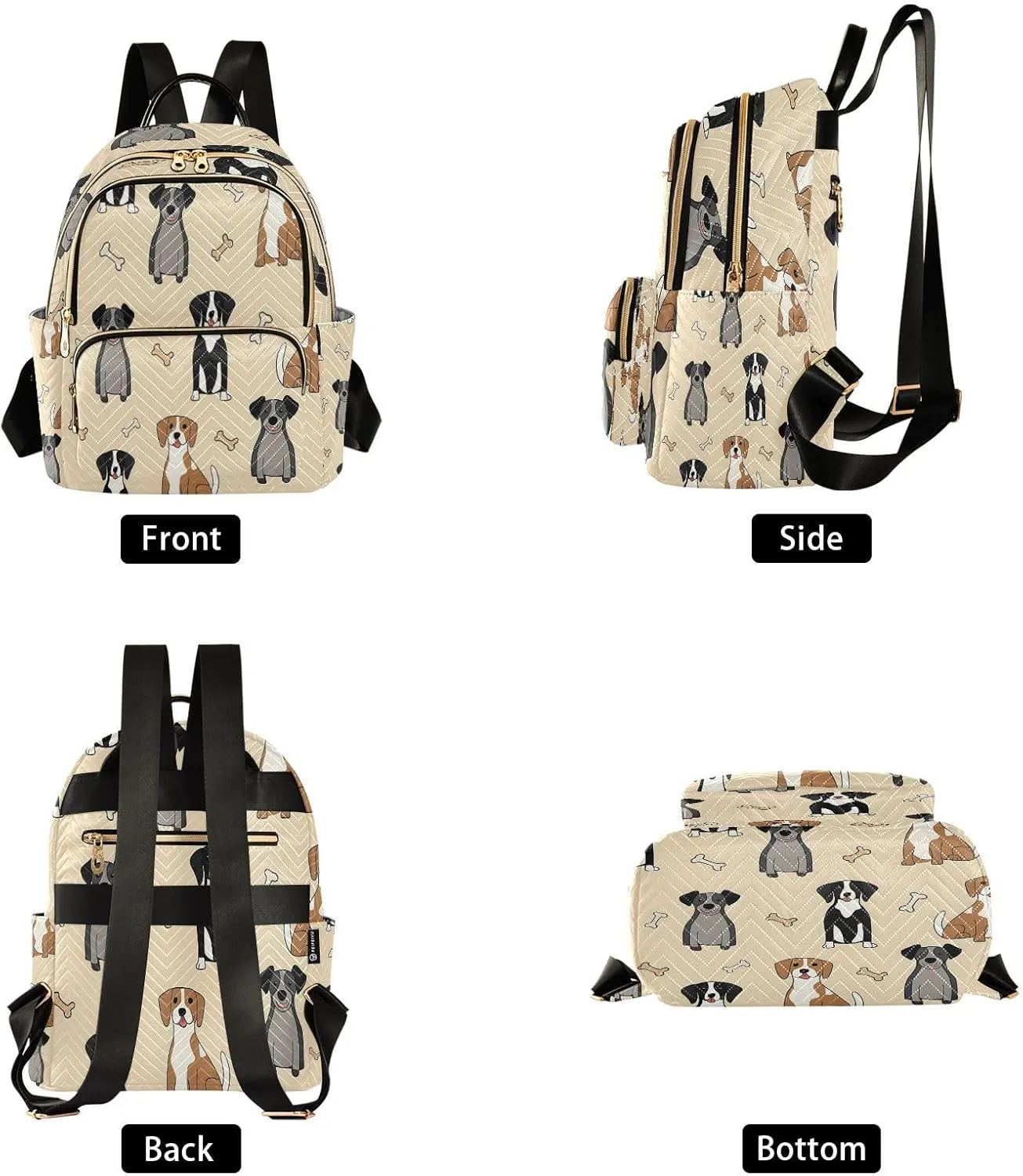 ALAZA Dog Bones Pattern Mini Backpack Purse for Women Travel Bag Lightweight Shoulder Bag Fashion Daypack