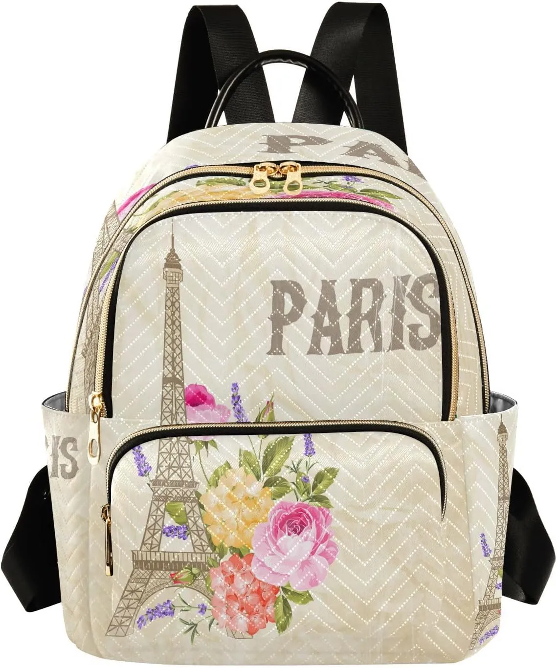 ALAZA Eiffel Tower Paris Blossom Women Backpack Purse Ladies Fashion Shoulder Bag Daypack Travel Bag 7.5L