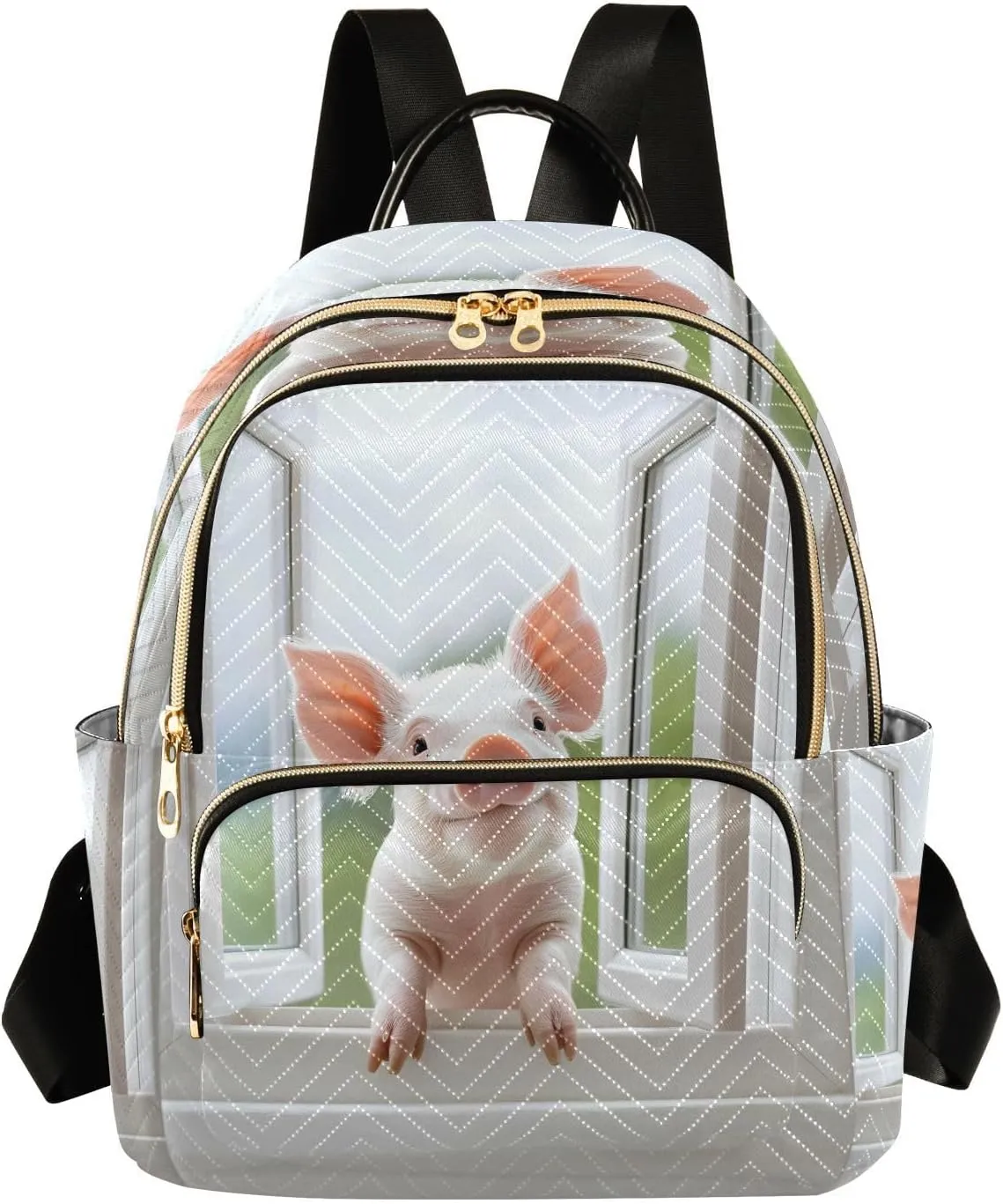 ALAZA Farm Pig Mini Backpack Purse for Women Travel Bag Lightweight Shoulder Bag Fashion Daypack