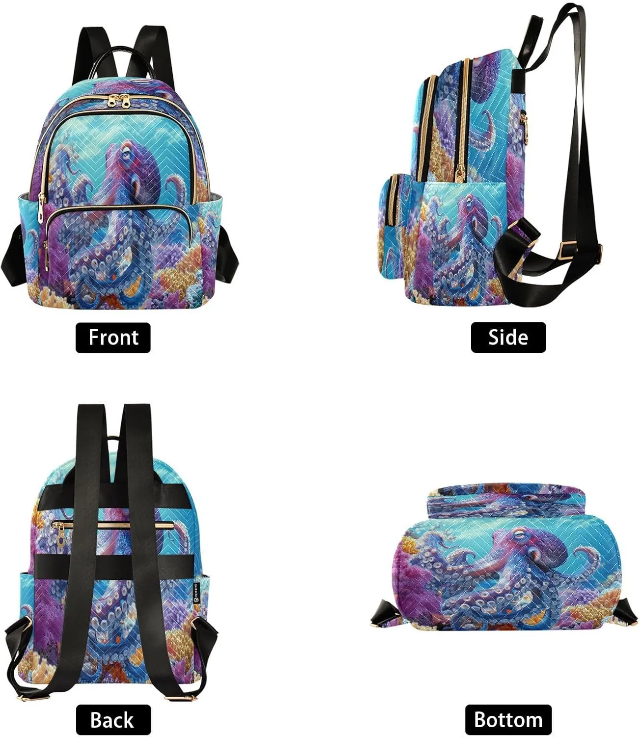 ALAZA Octopus Small Backpack Purse for Women Travel Bag Lightweight Shoulder Bag Fashion Daypack40