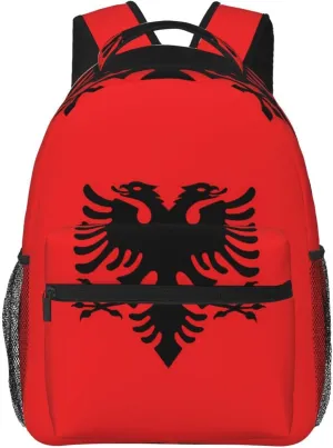 Albanian flag Backpack, suitable for light travel, daily multi-purpose bag, suitable for commuting, cycling, work