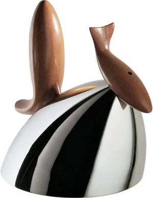 Alessi 1.9-qt. 'Frank Gehry' Pito Water Tea Kettle, Wooden Handle w. Stainless Steel