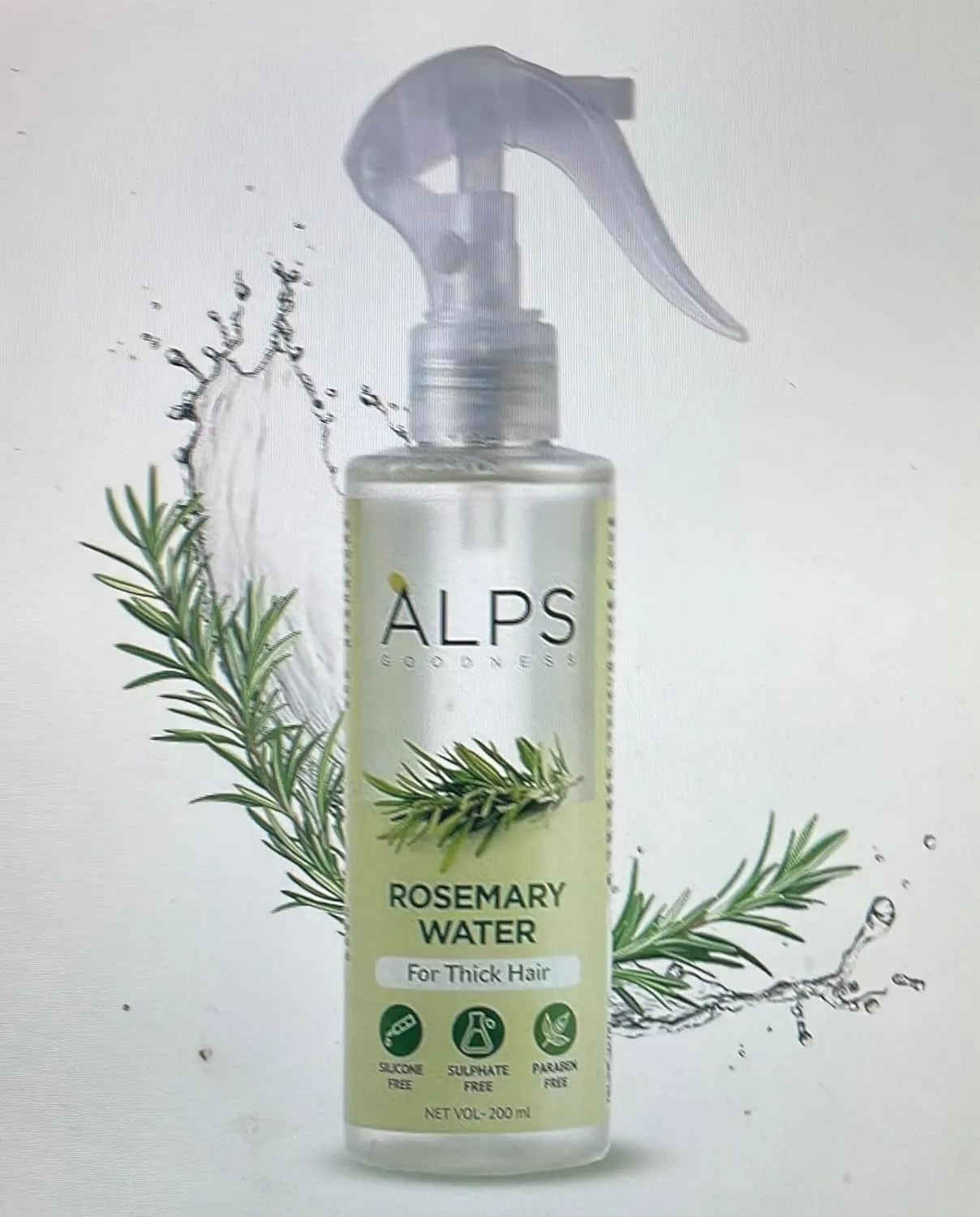 Alpz Rosemary Water for Thick Hair, 200ml, Silicone Free, Sulphate Free, Paraben Free
