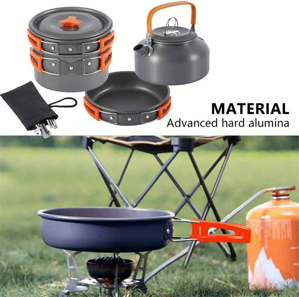 Aluminum Kitchen Set Camping Pot Kit Kettle Kettle Kettle Travel Mountaineering Picnic BBQ Cutlery Equipment