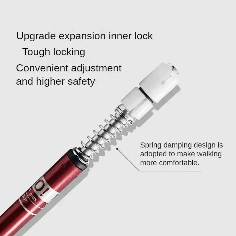 Aluminum Telescopic Hiking Poles with Shock Absorber for Trekking