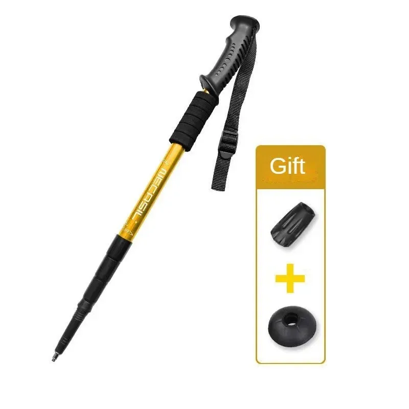 Aluminum Telescopic Hiking Poles with Shock Absorber for Trekking