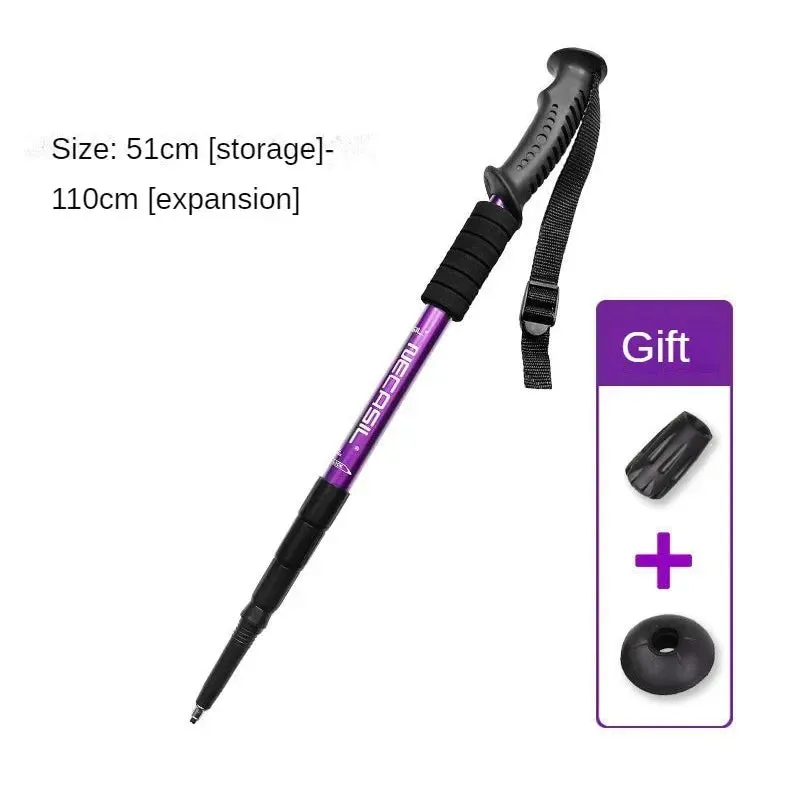 Aluminum Telescopic Hiking Poles with Shock Absorber for Trekking