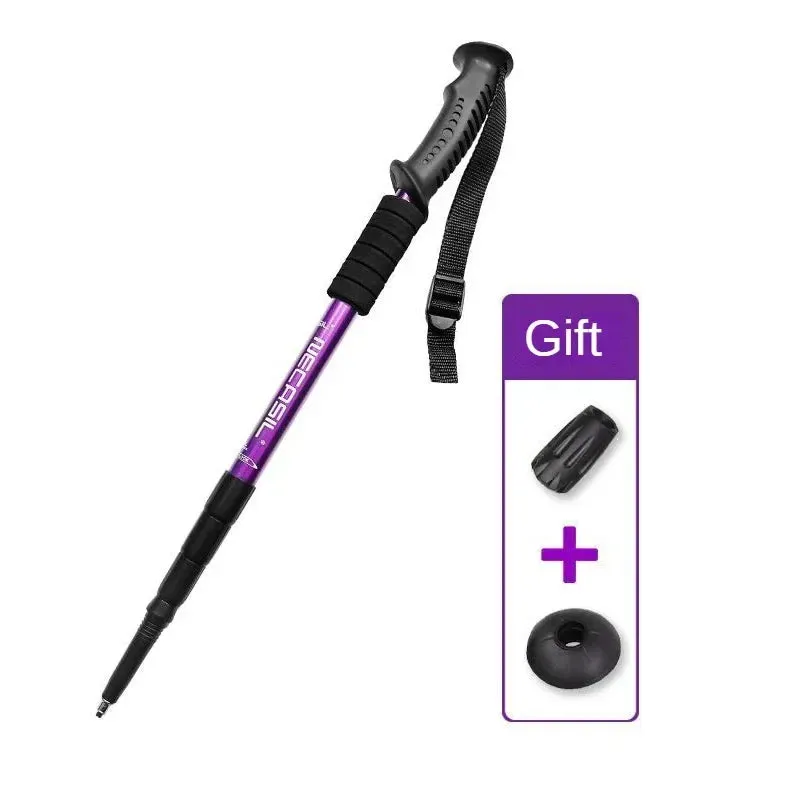 Aluminum Telescopic Hiking Poles with Shock Absorber for Trekking