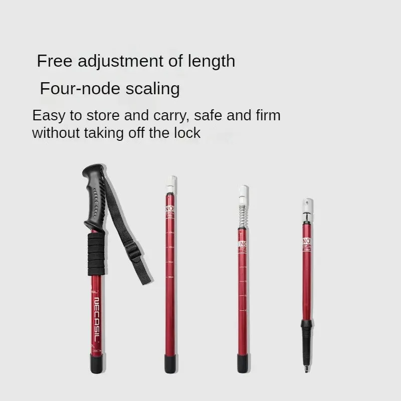 Aluminum Telescopic Hiking Poles with Shock Absorber for Trekking