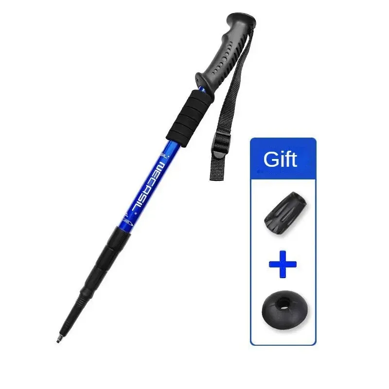 Aluminum Telescopic Hiking Poles with Shock Absorber for Trekking