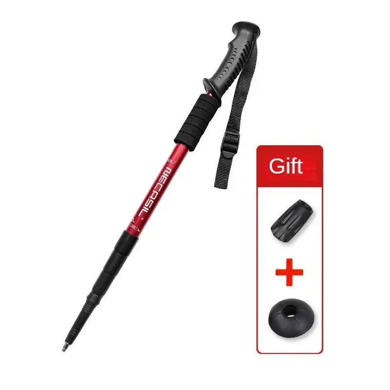 Aluminum Telescopic Hiking Poles with Shock Absorber for Trekking