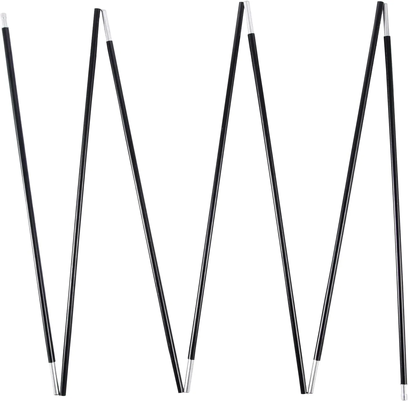 Aluminum Tent Poles Replacement, Black Pre-Assembled Tent Pole, 7001 T6 Heated Camping Tent Rod