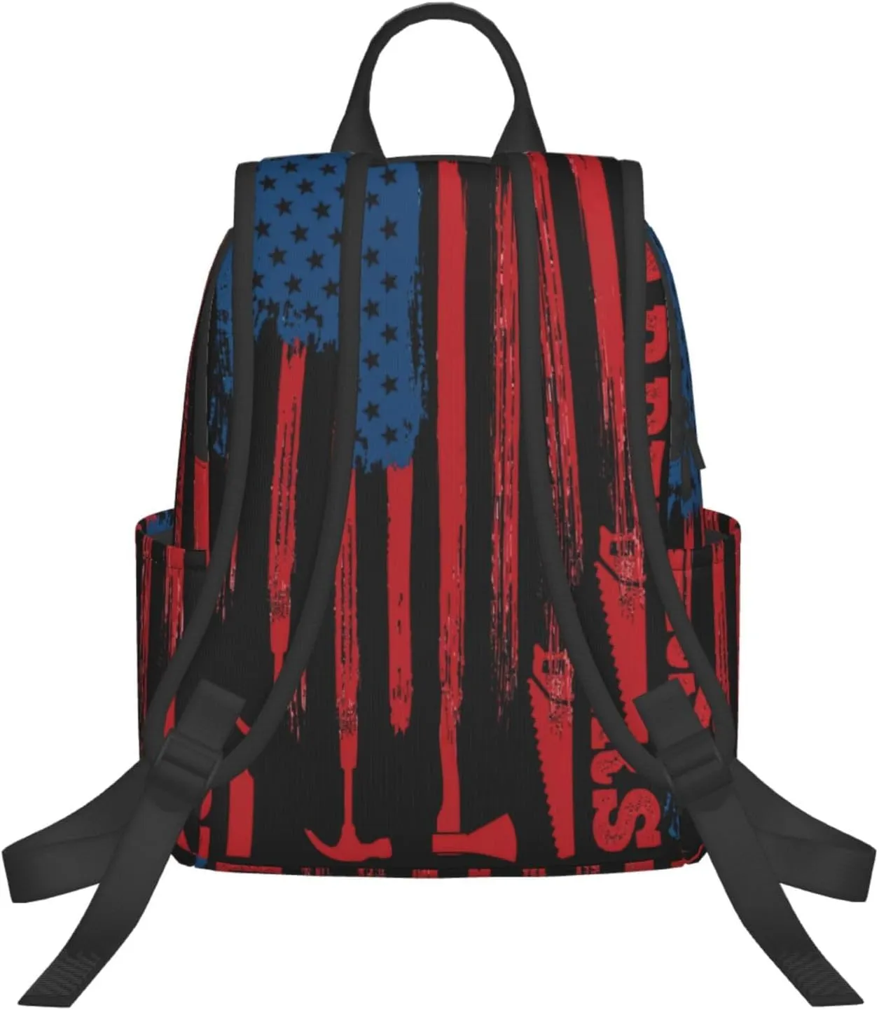 American Carpenter Flag Casual Backpacks Laptop Backpack Outdoor Travel Rucksack Sport Carry-On Daypack Lightweight Bag with Multi-Pockets