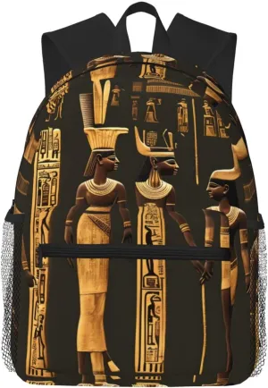 Ancient Egyptian Hieroglyph Print Backpack For Men And Women Lightweight Backpack Casual Daypack For Workplace Travel