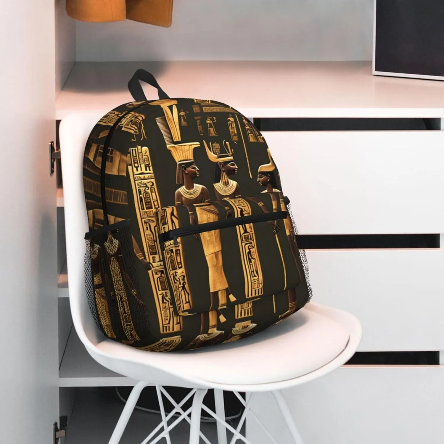 Ancient Egyptian Hieroglyph Print Backpack For Men And Women Lightweight Backpack Casual Daypack For Workplace Travel