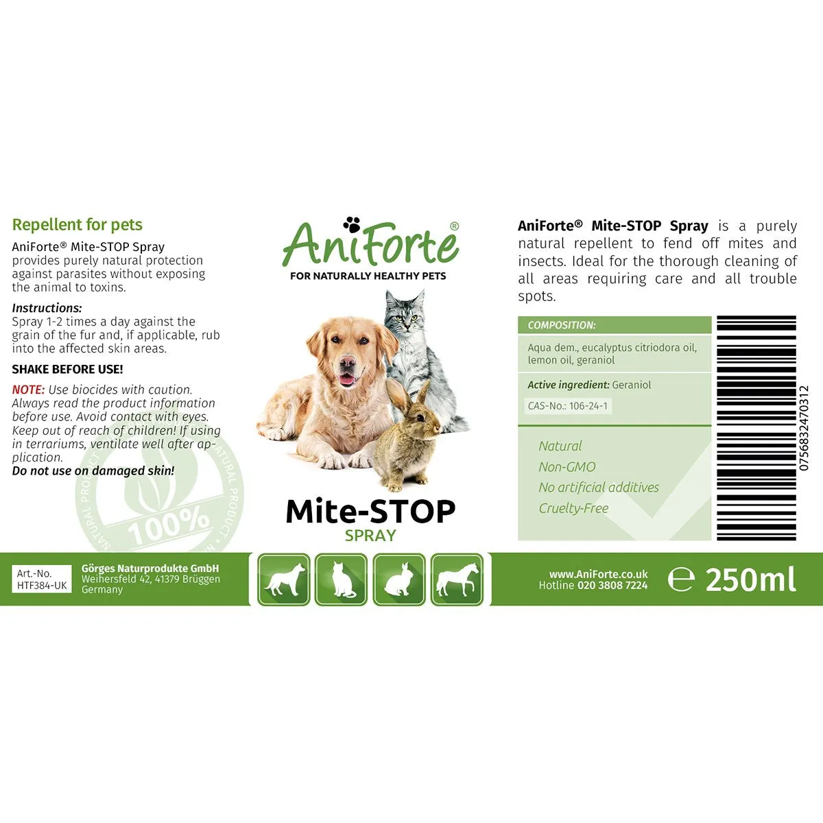 AniForte Mite-STOP Spray - available in 3 sizes