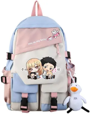 Anime My Dress Up Darling Marin Kitagawa dokidoki Backpack Cosplay Kawaii Backpack With Pendant Duck (6)