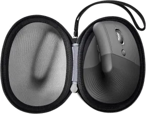 ANKHOH Case for Logitech Lift Vertical Ergonomic Mouse, Travel Carrying Holder Storage Box for Logi Wireless Bluetooth Cordless Upright Mouse, Black-Bag Only (Black)