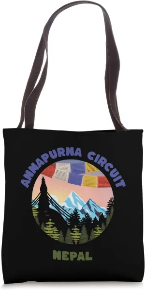 Annapurna Circuit Nepal Mountain Sunset Sunrise Hiking Tote Bag