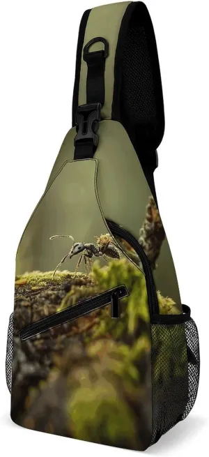 Ant Carrying Food Sling Bag Crossbody Chest Bags Hiking Backpack Shoulder Backpack For Women Men Travel