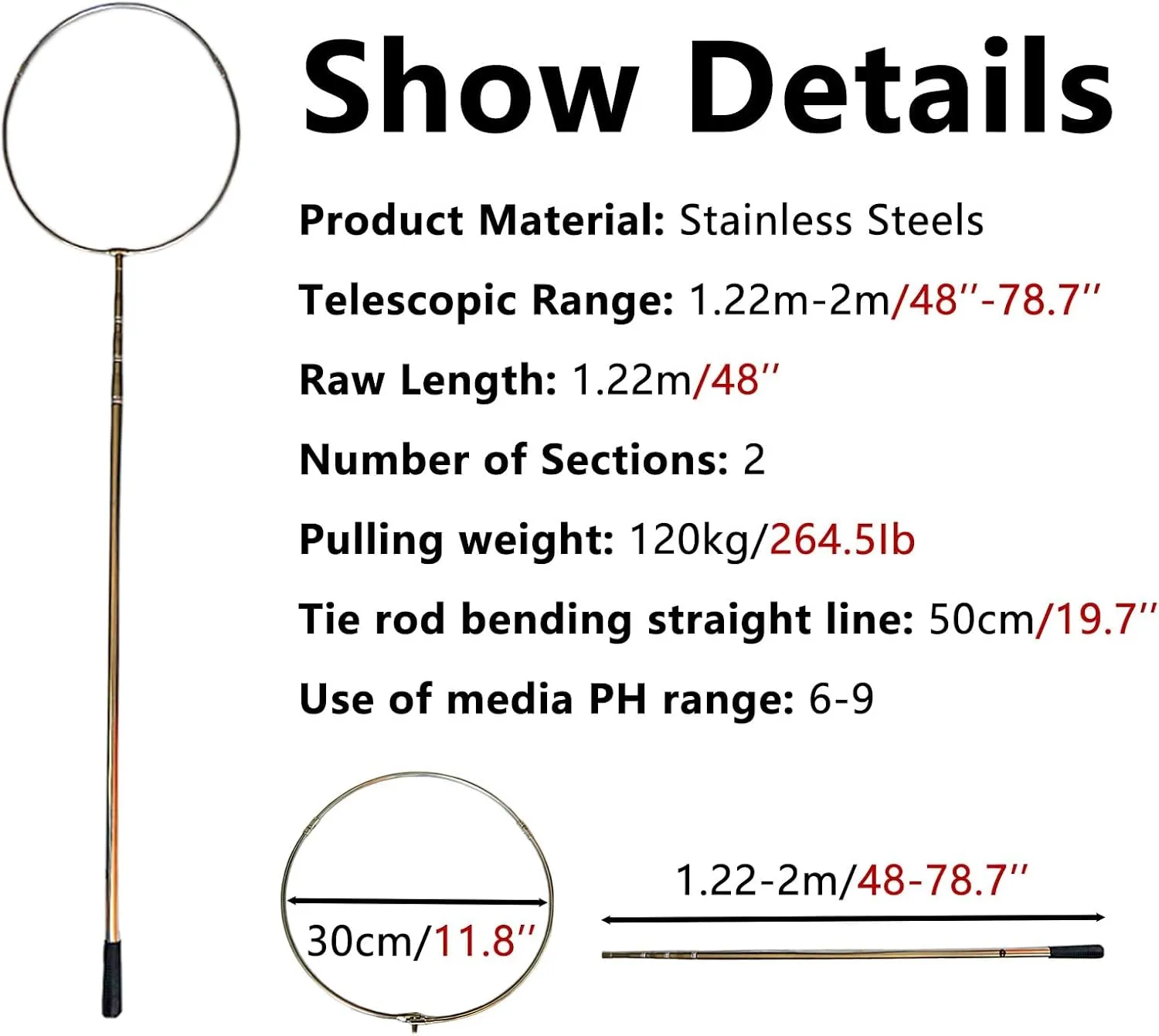 Anti-Electric Shock Rescue Tube，Lifesaving poleLifesaving Pole Professional Water Rescue Hook Tool for Vacation Villages, Safety Pool Salvage Rods/Emergency Saving Equipment, Special Saving