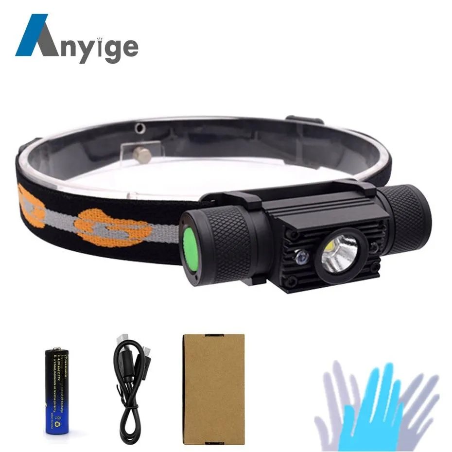 ANYIGE IR sensor Headlamp XM-L2 LED XML T6 Headlight Dimming USB Charging Head Torch Camping Fishing Flash Light 18650 Battery