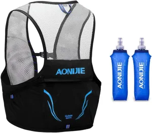 AONIJIE Hydration Pack, Trail Running Vest Set Breathable Lightweight 2.5L and 2 Soft Flasks 500ml