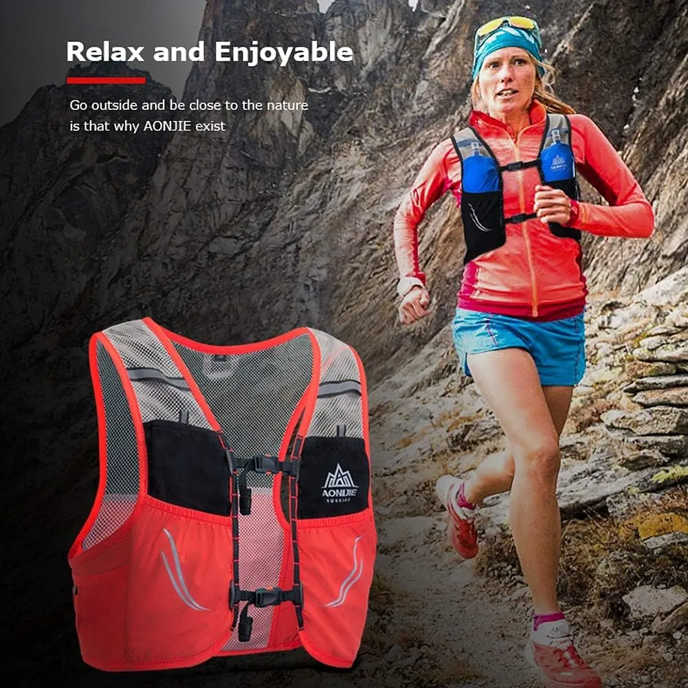 AONIJIE Hydration Pack, Trail Running Vest Set Breathable Lightweight 2.5L and 2 Soft Flasks 500ml