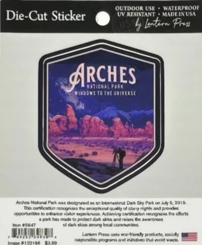 Arches At Night Die-Cut Sticker