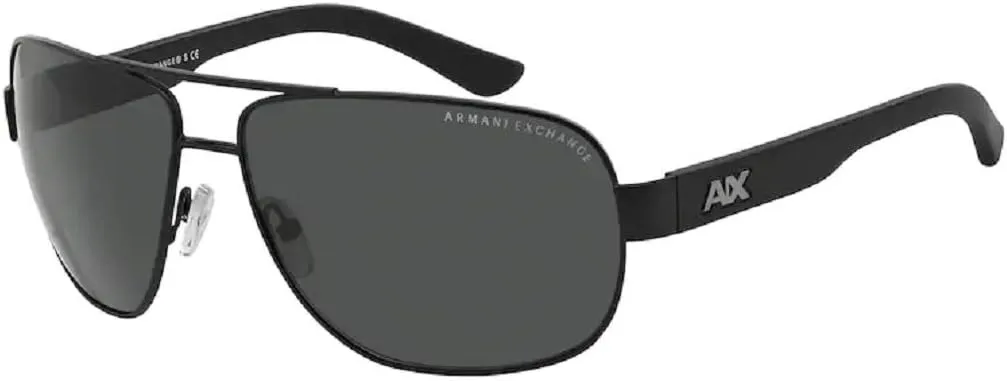 Armani Exchange AX2012S Aviator Sunglasses For Men   BUNDLE with Designer iWear Eyewear Care Kit