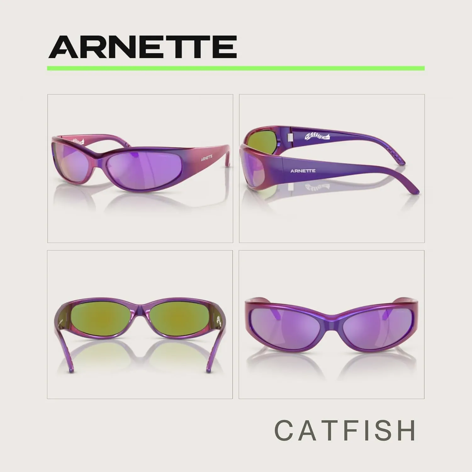 ARNETTE Catfish AN4302 Rectangular Sunglasses for Men for Women   BUNDLE With Designer iWear Complimentary Eyewear Kit