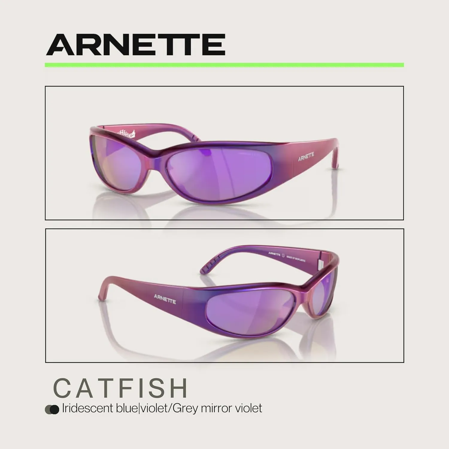 ARNETTE Catfish AN4302 Rectangular Sunglasses for Men for Women   BUNDLE With Designer iWear Complimentary Eyewear Kit