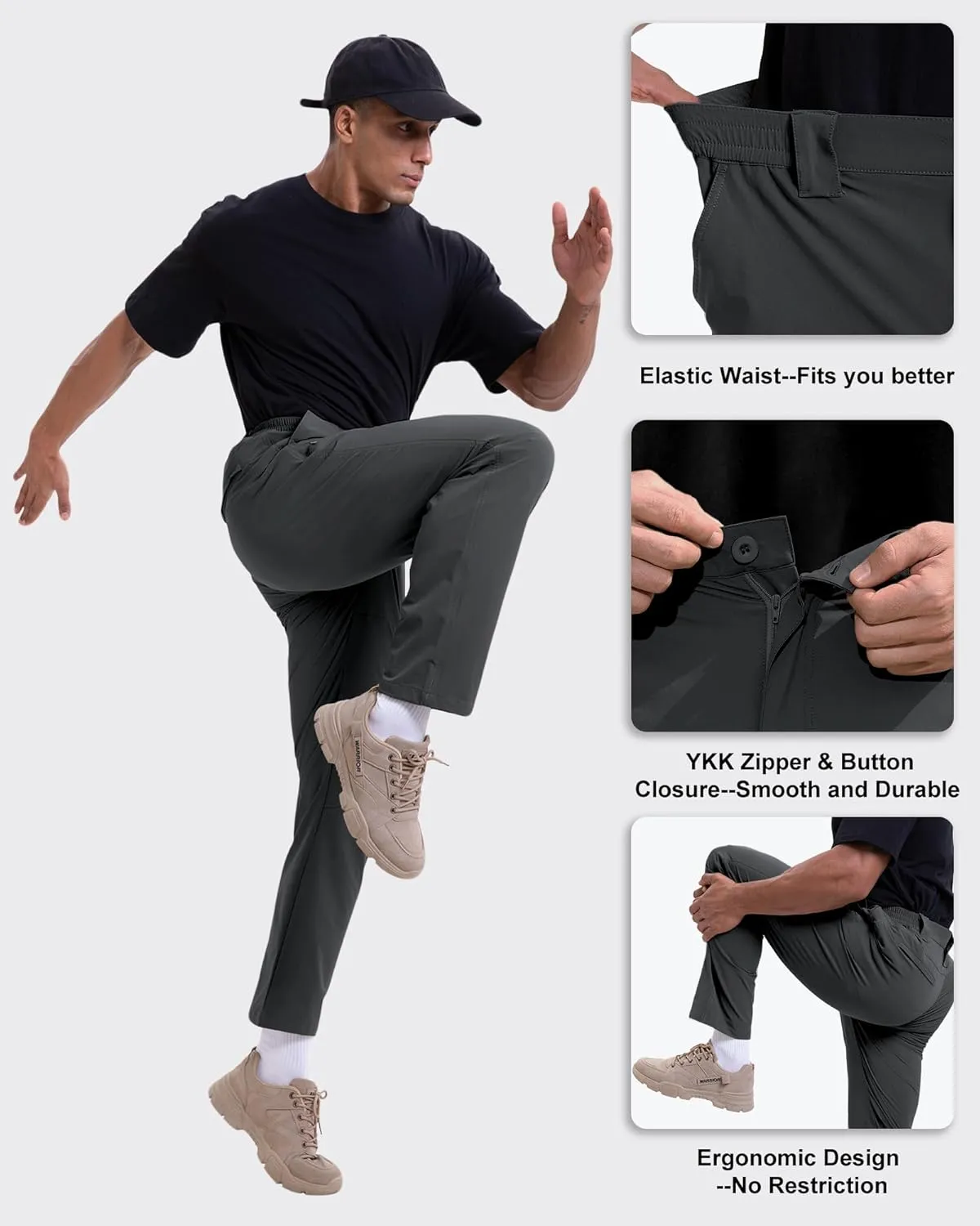 Arunlluta Hiking Pants Men Quick Dry Travel Pants for Men Stretch Work Pants Lightweight Mens Golf Pants Water Resistant