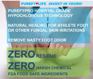 Athlete Foot Spray for Skin (4oz, 2pk), Purefypro Dermal Technology, Natural Healing of Athlete Foot. Remove Odor. No Residue Clear Spray and Safe for Everyone