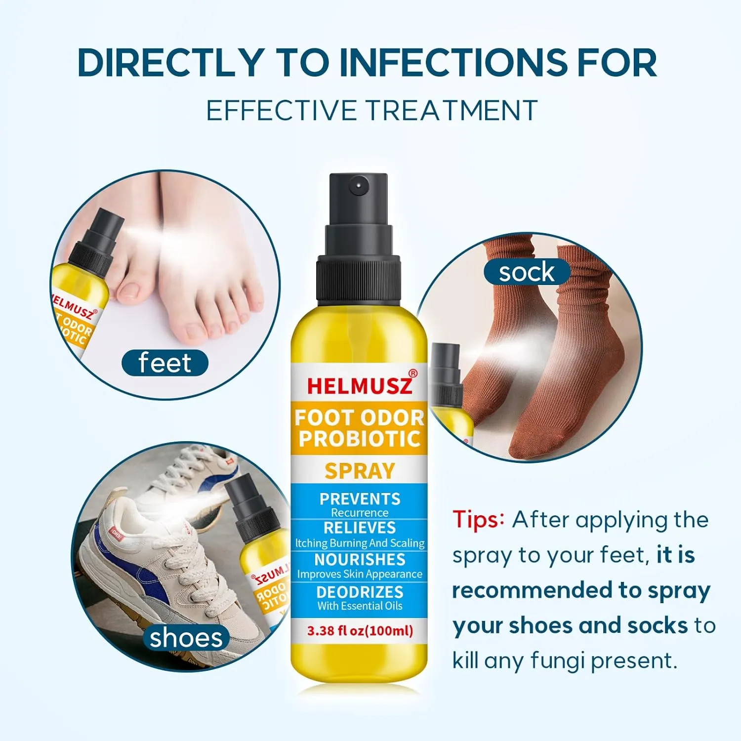 Athletes Foot Treatment, Natural Herbal Athletes Foot Spray for Most Athlete's Foot and Treat Symptoms of Molting, Blisters, Itching and Odor. (3Pcs, Fresh)