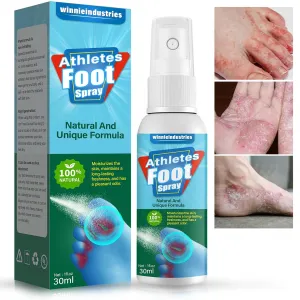 Athletes Foot Treatment Spray, Athlete’s Foot Treatment for Feet Itchy and Sweating, Foot Odor Remove, Natural Ingredients Foot Liquid Spray, 30 ml