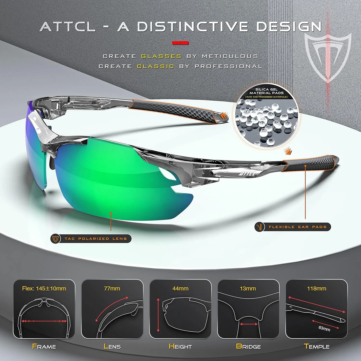 ATTCL Urltra-Light Polarized Sunglasses Men Women, Upgraded Sports glasses for Cycling Driving Fishing running UV Protection