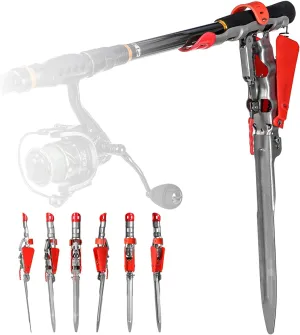 Automatic Spring Fishing Rod Holder Stainless Steel Fishing Pole Holder for Ground Support Adjustable Sensitivity Folding Fishing Pole Rack for Fishing Accessories Fish Rod Brackets Fishing Pole Rack
