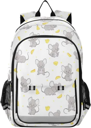 Backpack Cute Mice and Cheese School Shoulder Bag Lightweight Laptop Backpack Student Casual Travel Daypack