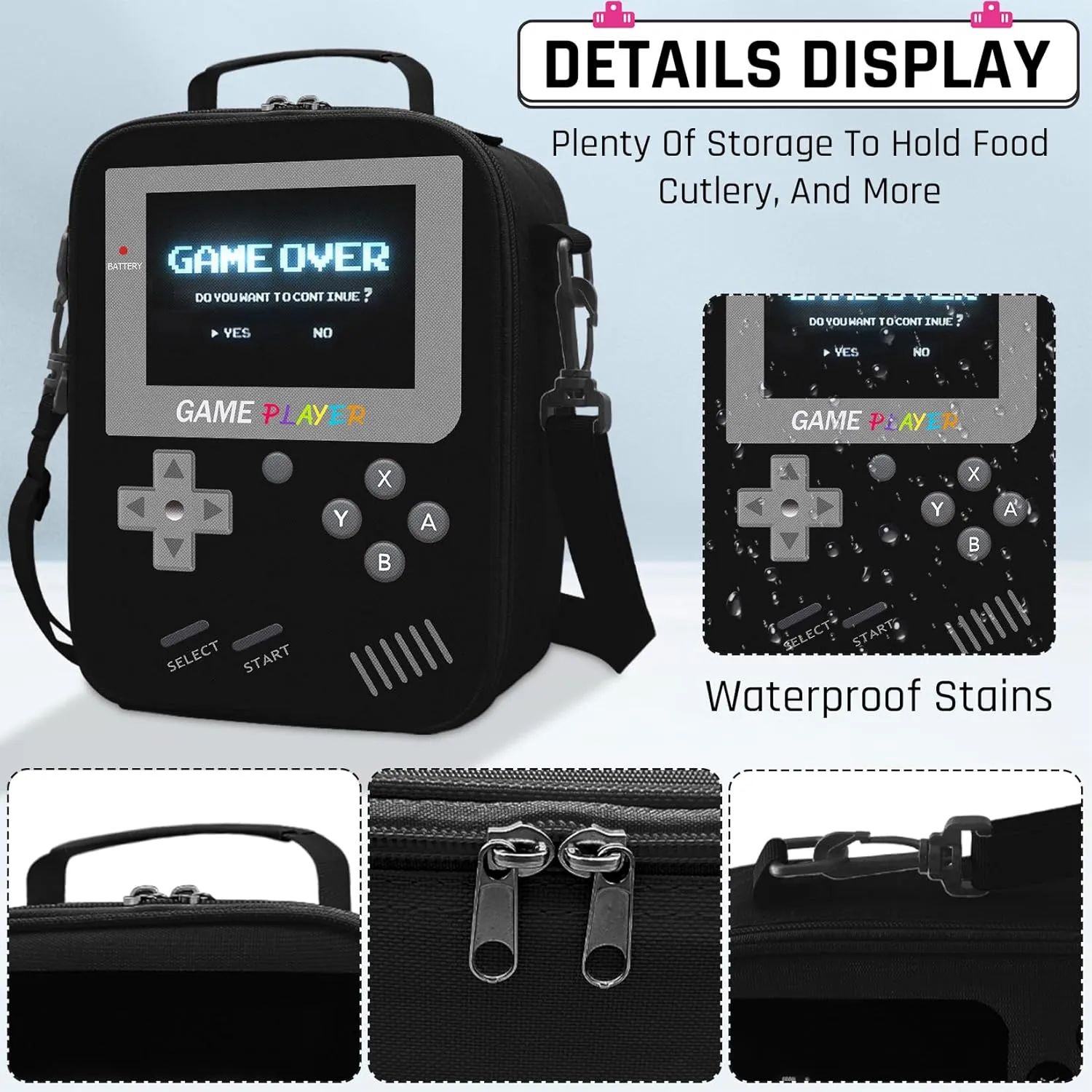 Backpack for School Boys,3pcs Boys Backpack and Lunch Box Set for Elementary Middle School, 17″ Video Game Bookbag for Ages 6-18 Kids Children Teens