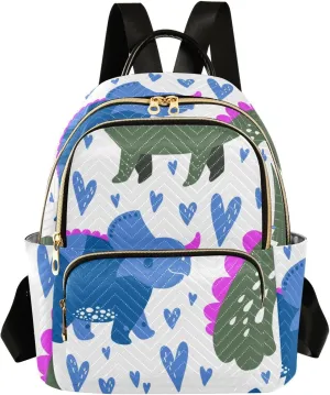 Backpack for Women Shoulder Bag Lightweight Mini Backpack Casual Daypack Back Pack for Travel Work Dinosaur (Medium Pattren 6)