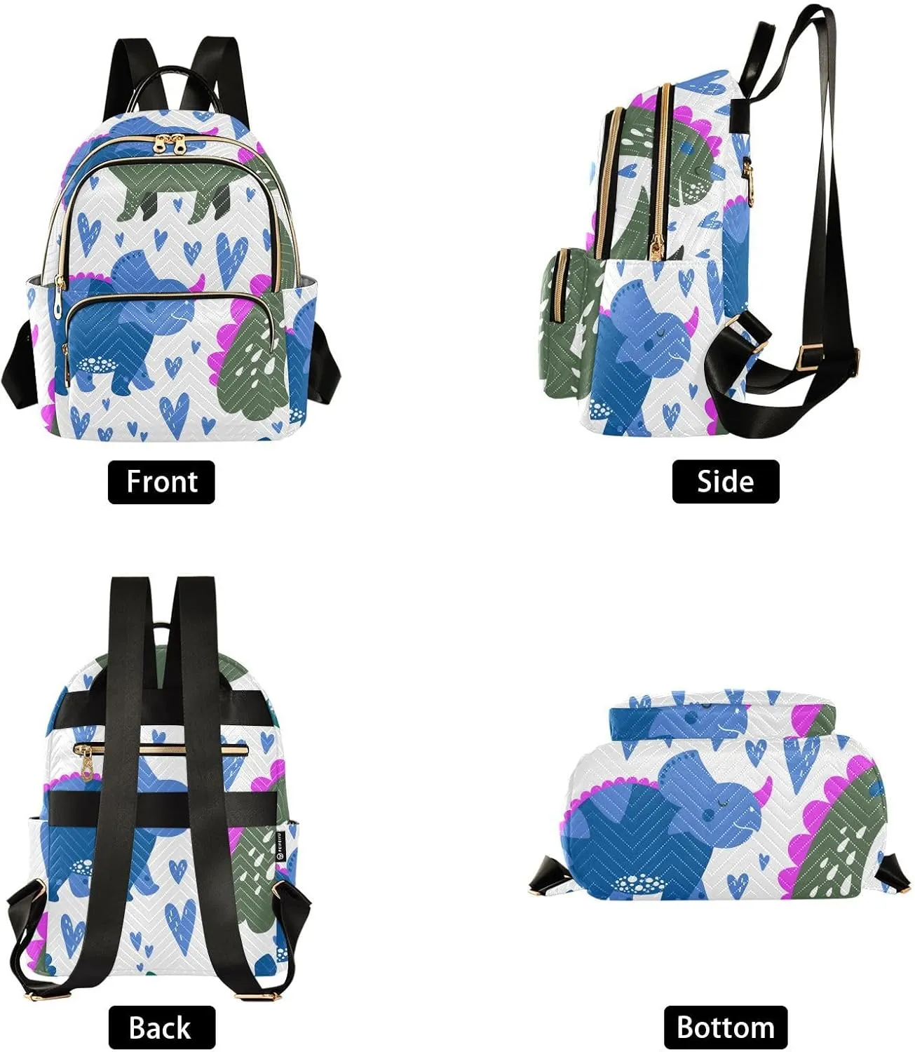 Backpack for Women Shoulder Bag Lightweight Mini Backpack Casual Daypack Back Pack for Travel Work Dinosaur (Medium Pattren 6)