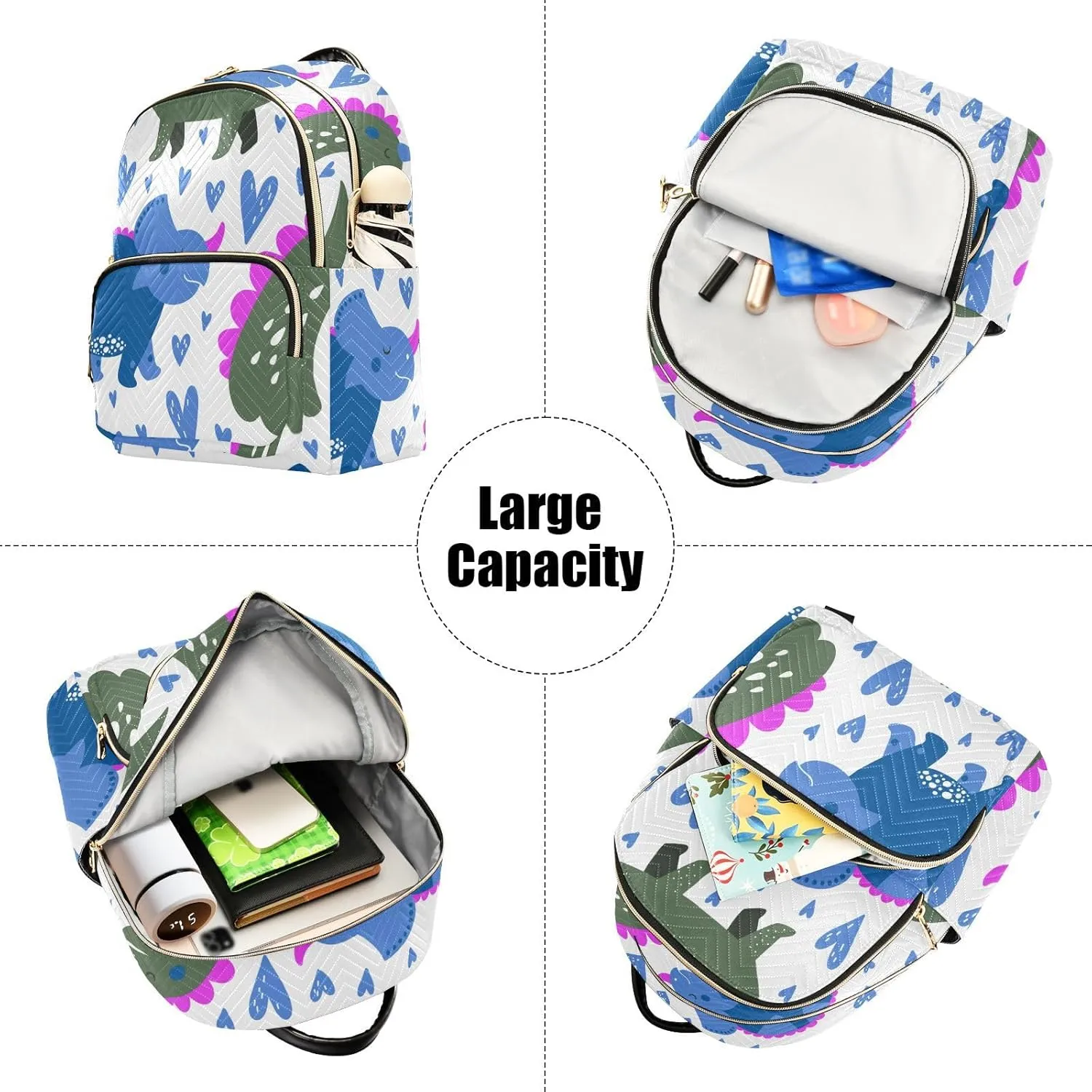 Backpack for Women Shoulder Bag Lightweight Mini Backpack Casual Daypack Back Pack for Travel Work Dinosaur (Medium Pattren 6)